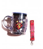 Caneca Térmica com Tampa  E CORDÃO -Sport  450 ml-Produto Oficial Licenciado